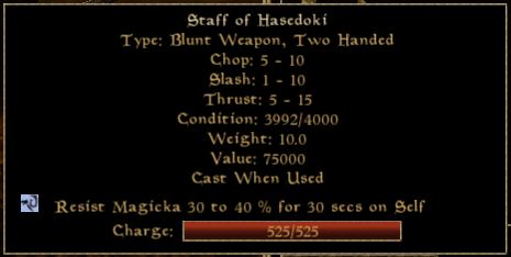 Staff of Hasedoki in Morrowind